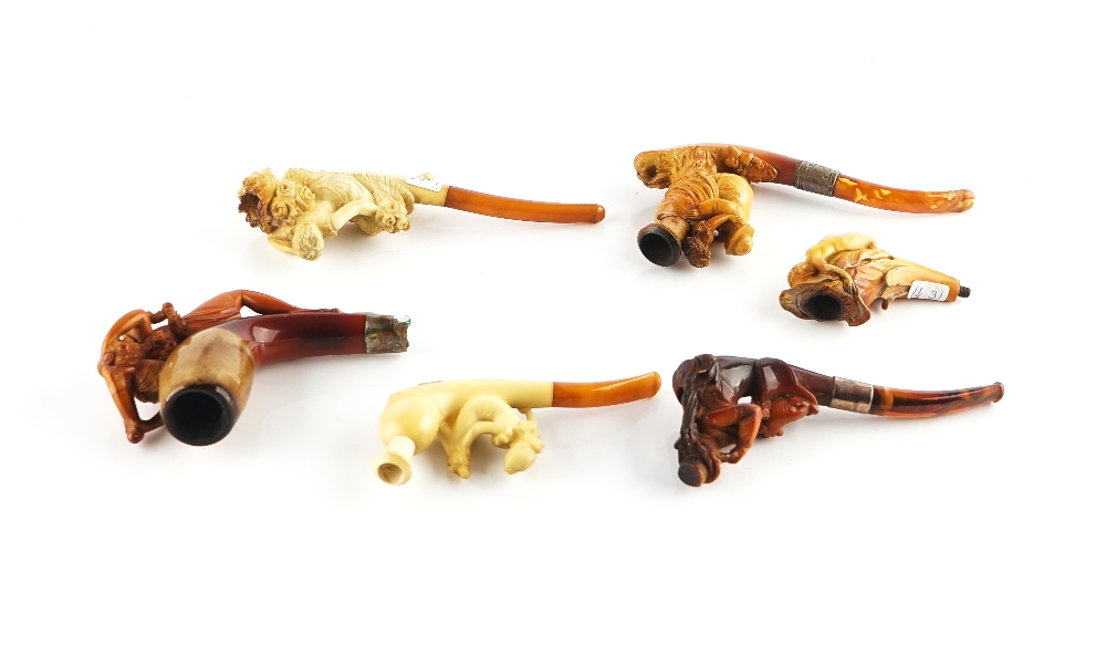 SIX MEERSCHAUM PIPES / CHEROOT HOLDERS (6) - Image 5 of 5