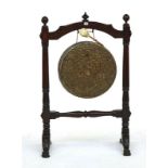 A Victorian oak framed dinner gong