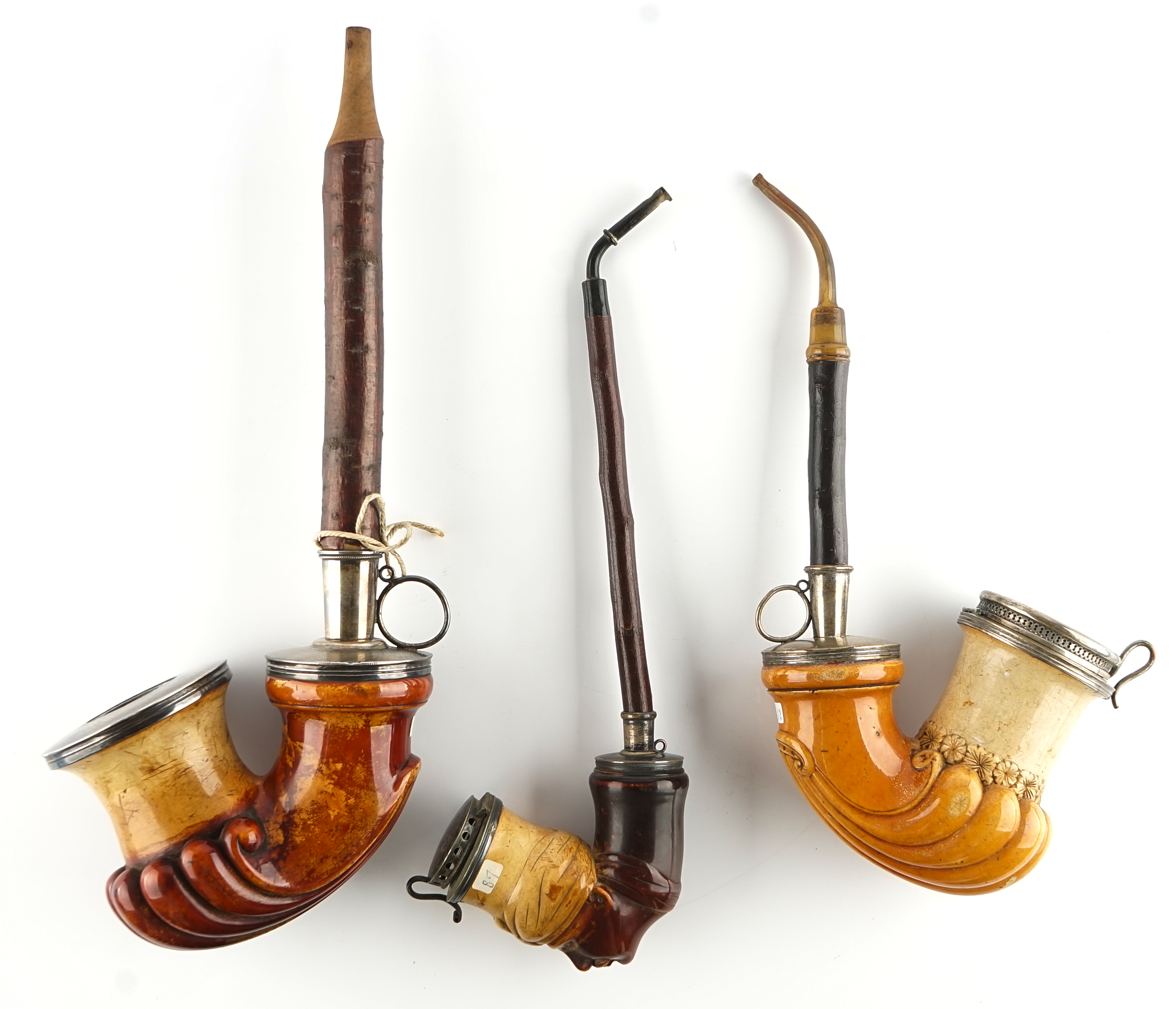 THREE MEERSCHAUM PIPES (3)