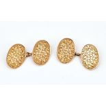 A pair of Victorian 9ct gold oval cufflinks