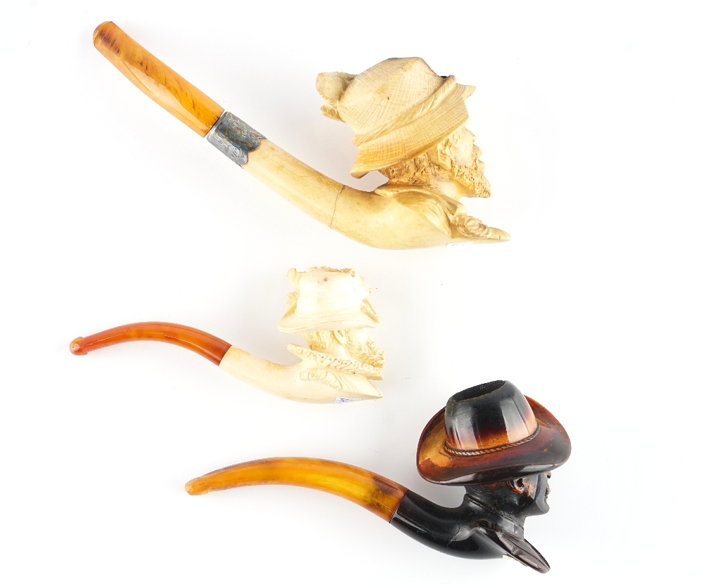 THREE FIGURAL MEERSCHAUM PIPES (3) - Image 6 of 6