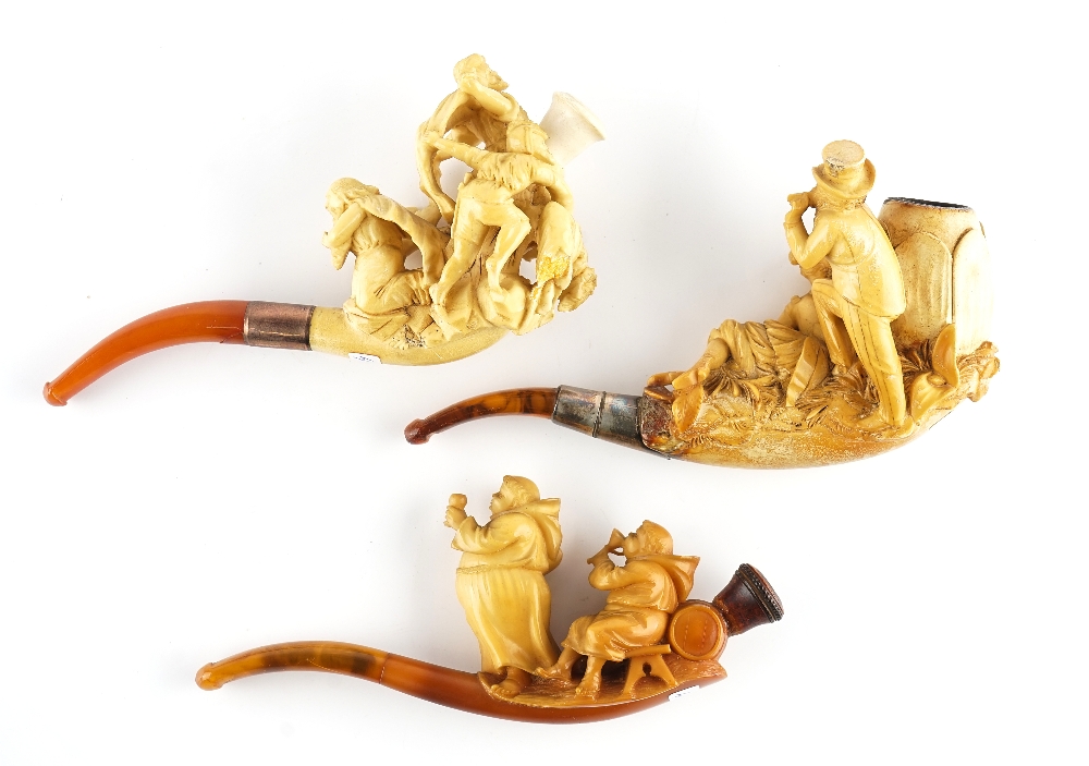 THREE FIGURAL MEERSCHAUM PIPES (3) - Image 6 of 6