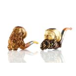 TWO FIGURAL MEERSCHAUM PIPES (2)