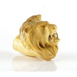 A LARGE MEERSCHAUM LION'S HEAD PIPE BOWL