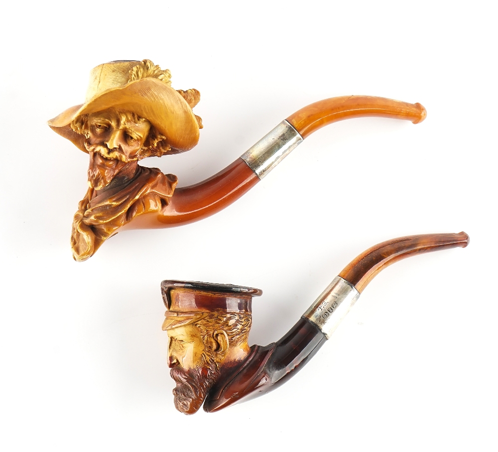 TWO FIGRUAL MEERSCHAUM PIPES (2) - Image 2 of 4