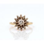 An 18ct gold and diamond cluster ring