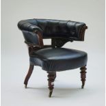 A Victorian tub back easy chair