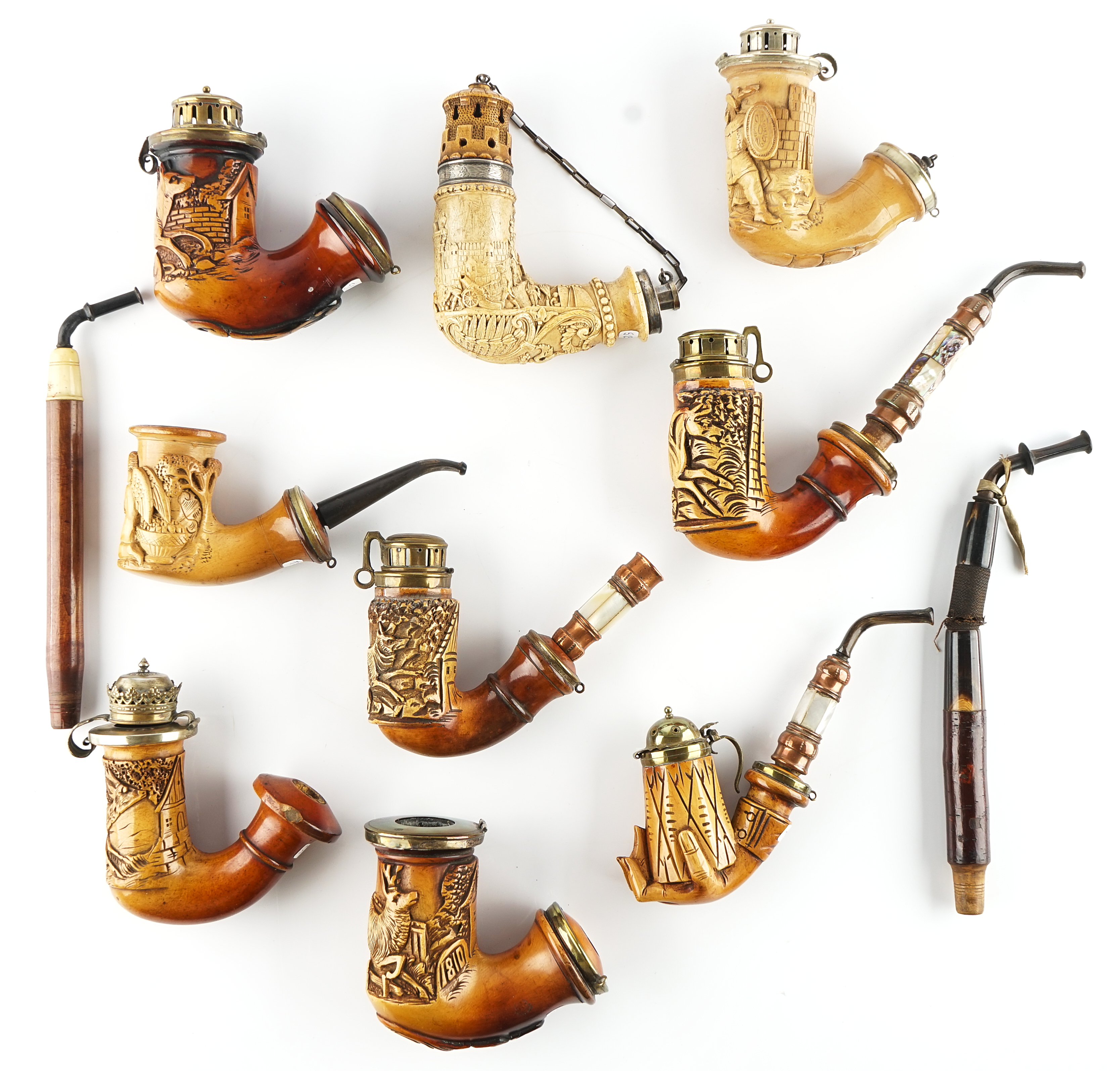 NINE BAVARIAN MEERSCHAUM PIPES (9) - Image 2 of 6