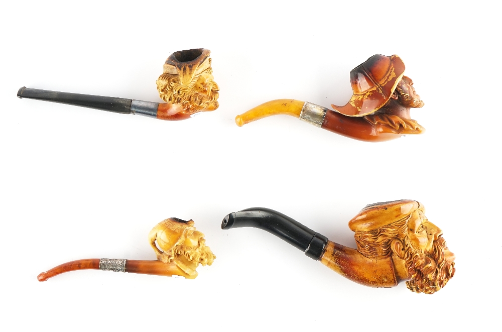 FOUR FIGURAL MEERSCHAUM PIPES/CHEROOT HOLDERS (4) - Image 5 of 5