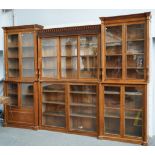 An oak bookcase cabinet