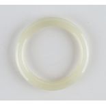 A Chinese white jade bangle