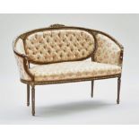 A Louis XVI style three piece salon suite