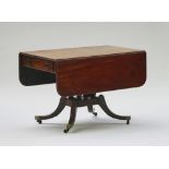 A George III mahogany drop flap centre table