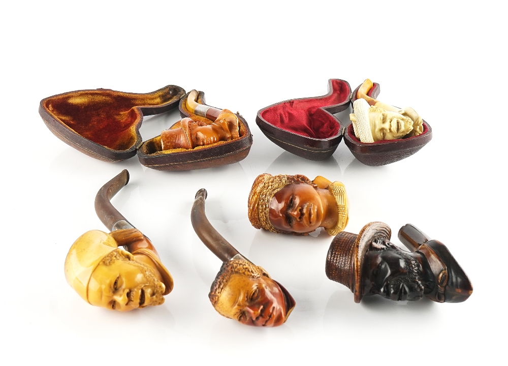 SIX FIGURAL MEERSCHAUM PIPES (6) - Image 3 of 6