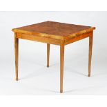 LINLEY; a square walnut games table