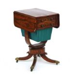 A Regency rosewood drop flap work table