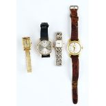 A Rotary 9ct gold circular cased gentleman's wristwatch and three further wristwatches (4)