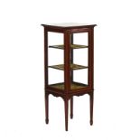 An Edwardian inlaid mahogany square free standing display cabinet