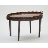 A George III mahogany oval serving tray