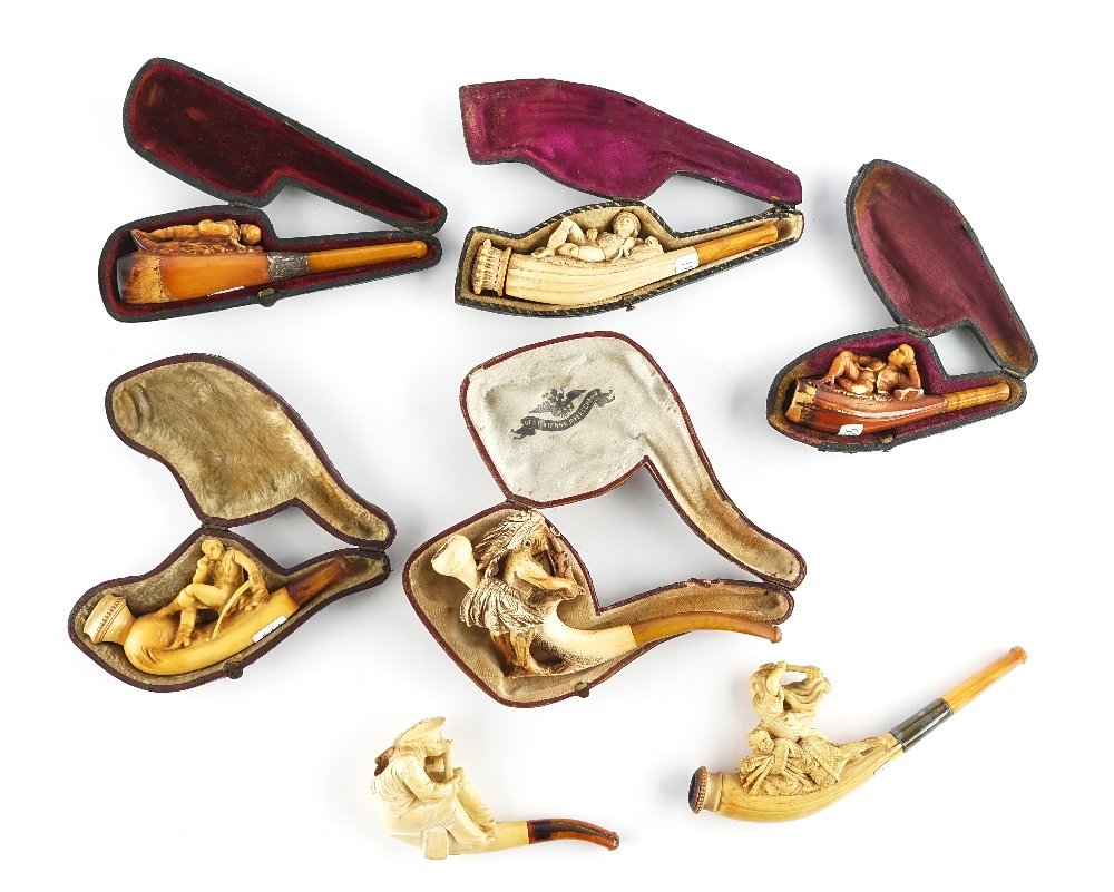 SEVEN MEERSCHAUM PIPES / CHEROOT HOLDERS (7) - Image 3 of 6