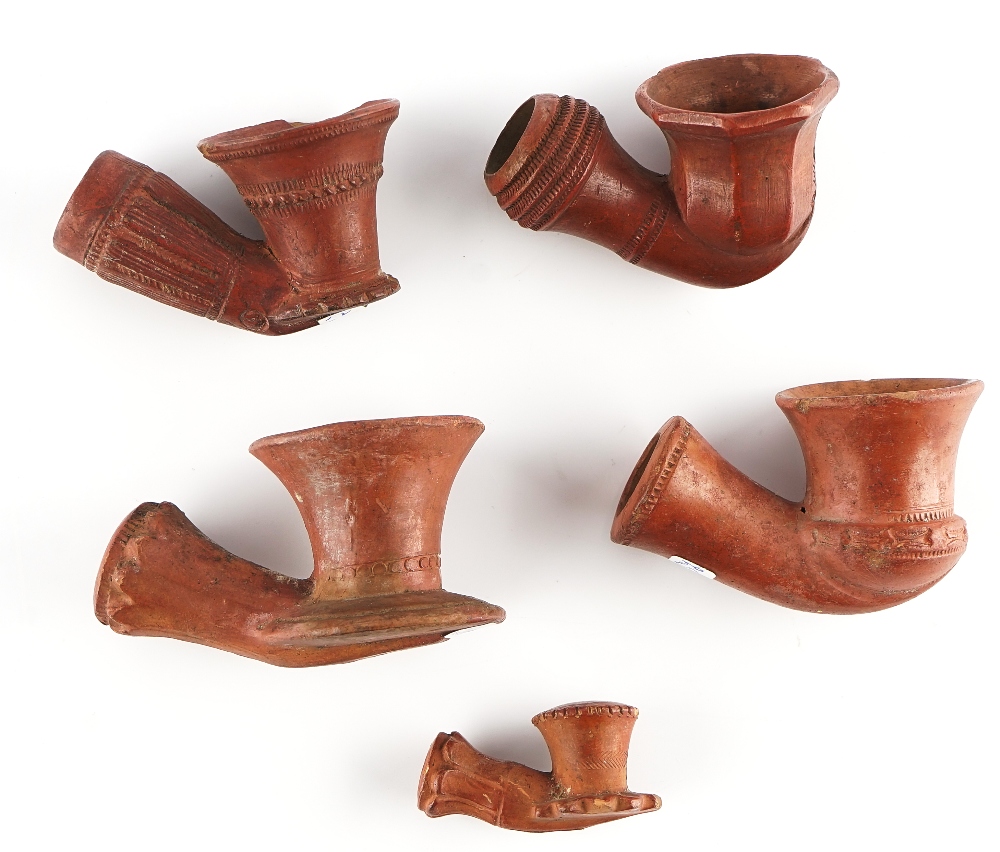 FIVE MIDDLE EASTERN CLAY PIPE HEADS (4) - Image 5 of 5