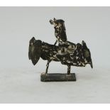 A bronze sculpture of a rooster