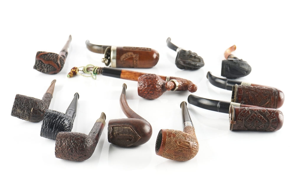 TWELVE CARVED WOOD PIPES (12) - Image 3 of 6