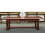 A 17th century style oak cleated plank top refrectory table