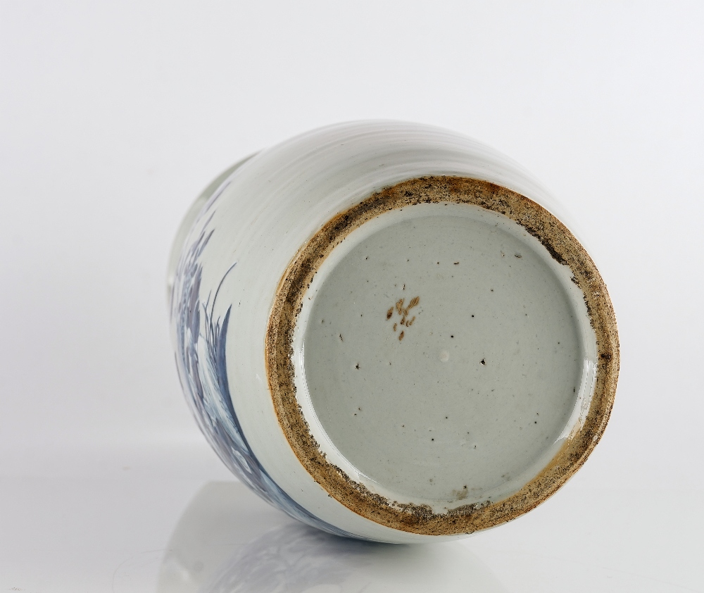 A Chinese blue and white celadon- ground baluster vase - Image 5 of 5