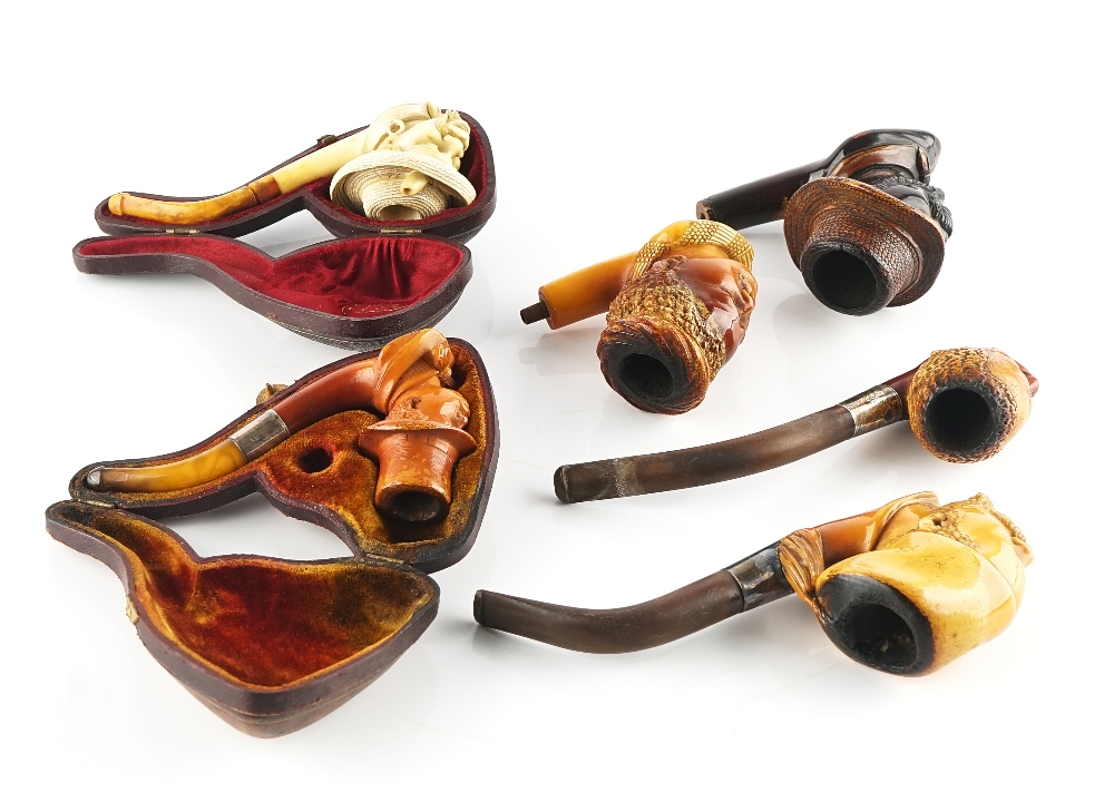 SIX FIGURAL MEERSCHAUM PIPES (6) - Image 4 of 6