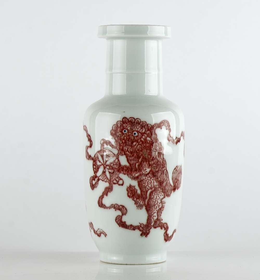 A Chinese porcelain rouleau vase - Image 2 of 5