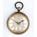 A Victorian silver cased openfaced gentleman's pocket watch