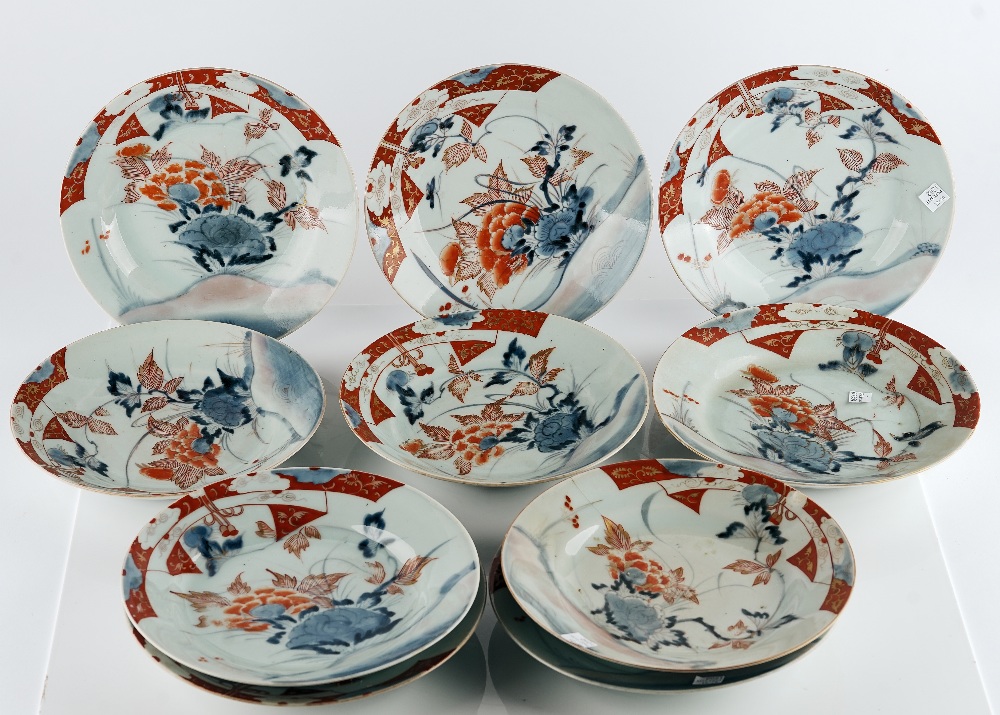 A set of ten Japanese Imari plates - Image 2 of 5