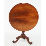 A French mahogany circular snap top tripod occasional table