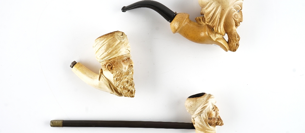 THREE FIGURAL MEERSCHAUM PIPES (3) - Image 5 of 5