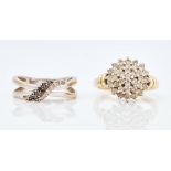 Two gold and diamond rings (2)
