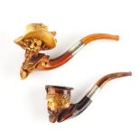 TWO FIGRUAL MEERSCHAUM PIPES (2)
