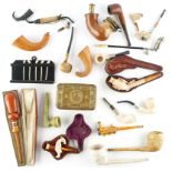 A LARGE QUANTITY OF VARIOUS PIPES/CHEROOT HOLDERS/SMOKING ACCESSORIES (QTY)