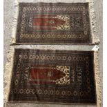 A pair of Pakistan prayer rugs and two Caucasian rugs (4)
