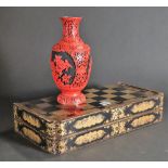 A late 19th century chinoiserie decorated folding games table (2)