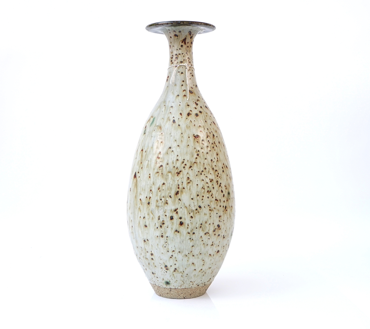 A STUDIO POTTERY DOLOMITE GLAZED BALUSTER VASE