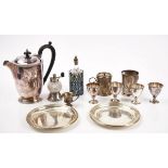 A German beaker and further mostly plated items (12)