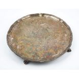 A George IV shaped circular silver salver