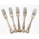 Five silver King's pattern tableforks (5)