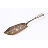 A Victorian silver Old English and thread pattern fish slice