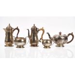 A silver composite five piece tea and coffee set (5)