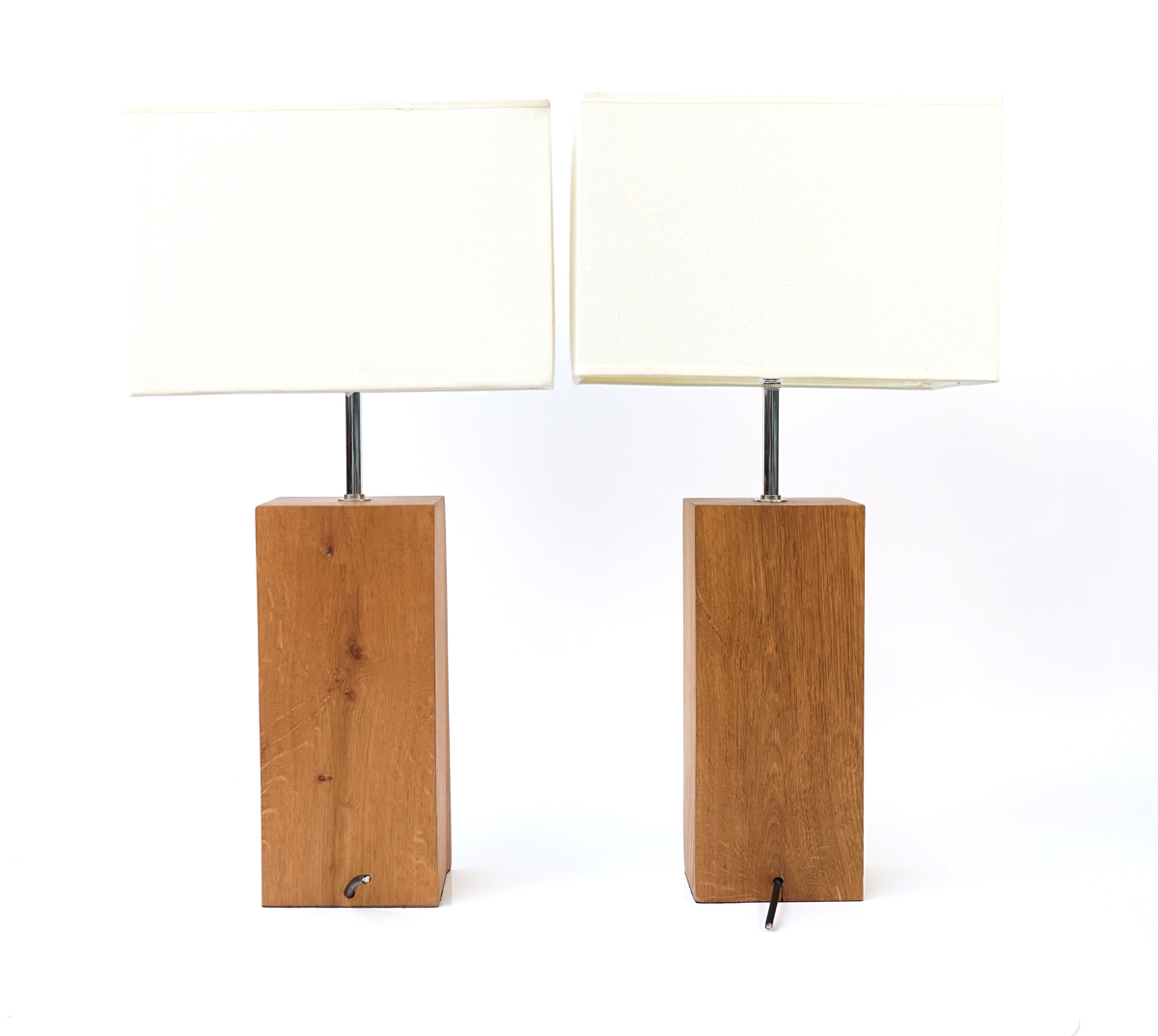 TWO MODERN OAK RECTANGULAR TABLE LAMPS - Image 4 of 5