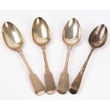 Three Scottish silver tablespoons and another silver tablespoon (4)