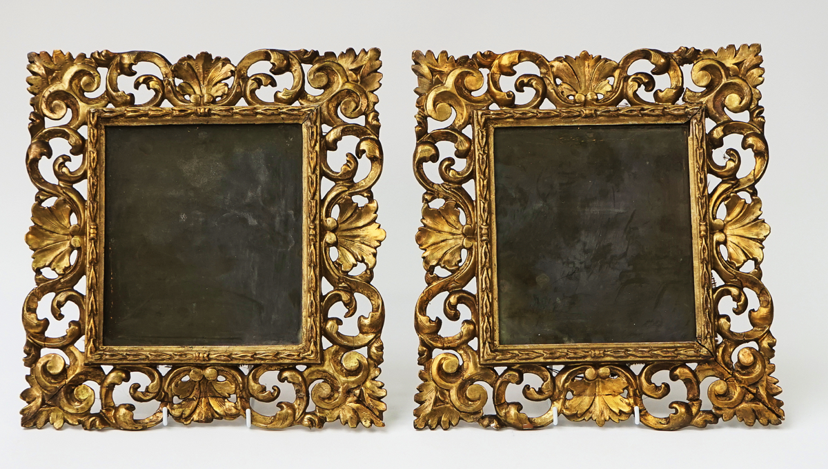 A PAIR OF ITALIAN FLORENTINE GILT-WOOD FRAMES (2)