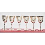 Six similar silver wine goblets